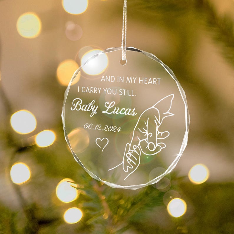 Personalized Baby Memorial Ornament, in My Heart I Carry You Still