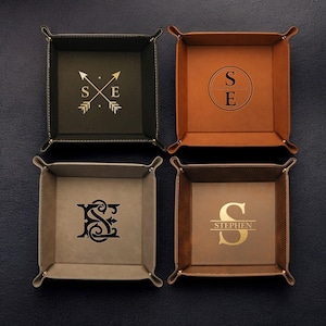 Custom Monogram Graduation Leather Tray - Personalized College Grad Gift for Graduates To Celebrate Your Hard Work, Class of 2025
