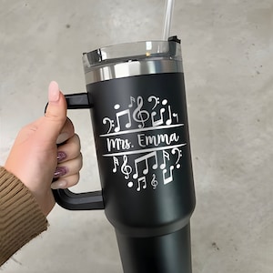 Personalized Music Teacher 40oz Tumbler Gifts, Custom Musician Cup Gift, Teacher Appreciation Gift, Band Teacher Gifts, Piano Teacher Cup
