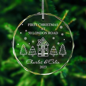 Personalized First Christmas Together Ornament, Engraved 1st Christmas at New Home, Gifts for Newly Married Couple
