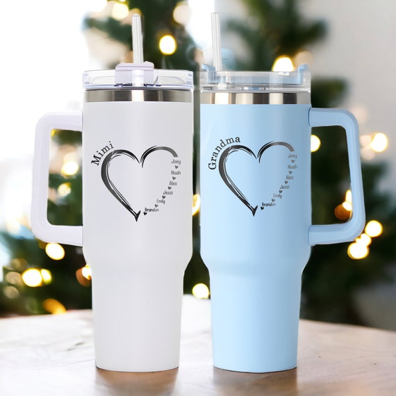 Custom Nana Cup With Grandkid's Name, Personalized Sweet Heart