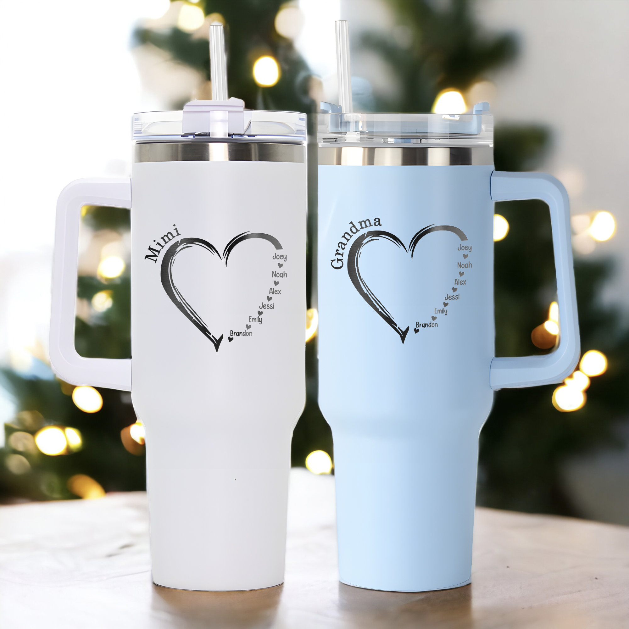 Custom Nana Cup With Grandkid's Name, Personalized Sweet Heart