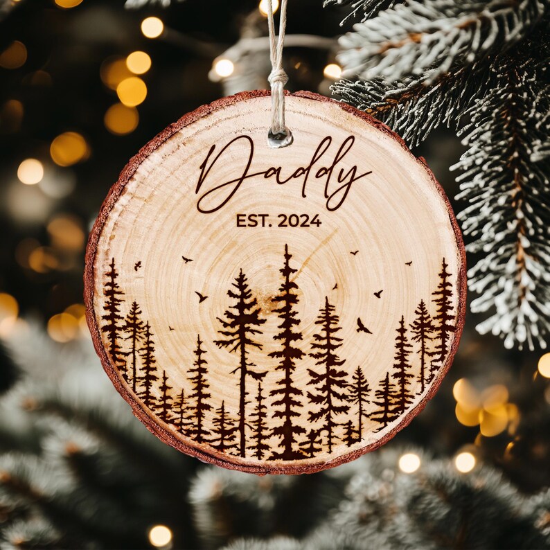 Custom Daddy Frist Christmas Ornament, Engraved New Baby Christmas