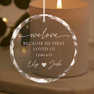 Personalized Christian Wedding Ornament, Custom Bible Verse Ornament 2024, Our First Christmas Wedding, Couple Engagement Gifts