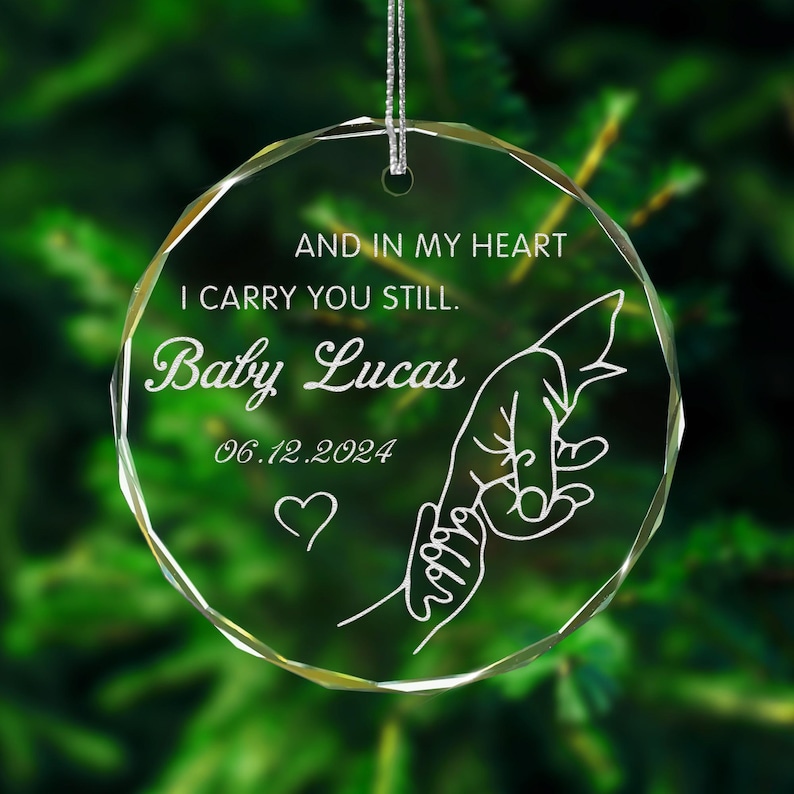 Personalized Baby Memorial Ornament, in My Heart I Carry You Still