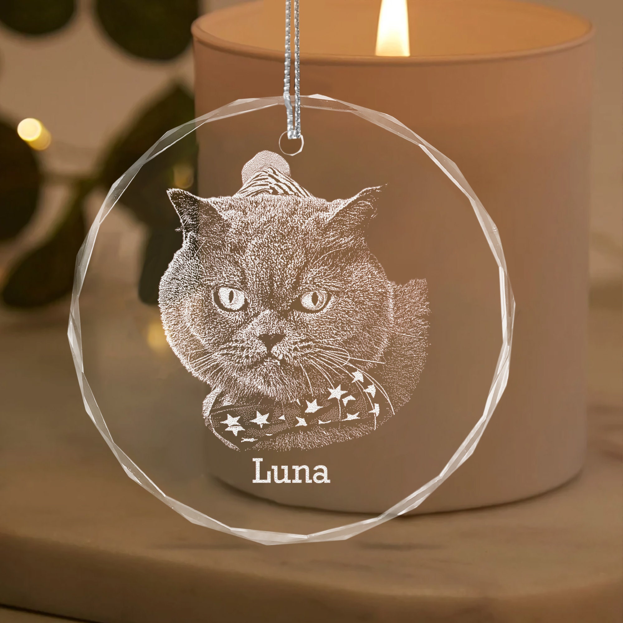 Personalized Puppy Picture Glass Ornament, Custom Dog Ornament ...