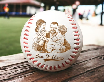 Personalized Fathers Day Gifts for Dad - Engrave Your Favorite Photo on Baseball Balls