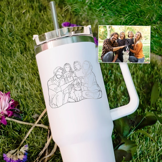 Custom Family Photo Christmas Gifts, Line Drawing From Photo 