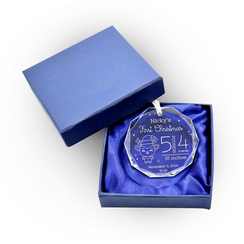 Personalized Christmas Glass Ornaments, First Christmas Baby Gifts for