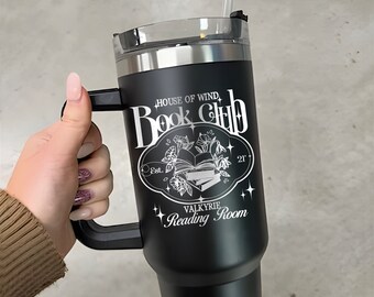 House of Wind 40oz Tumbler, Book Tumbler, Valkyrie Reading Room Gift For Book Lover, Night Court Bookish Gift, Engraved Tumbler With Handle
