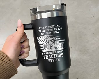 Personalized Tractor 40oz Tumbler Gifts, Custom Tractors Driver Cup, Gift For Farmer, Tractor Driver Gifts, Tractor Driving Gifts for Men