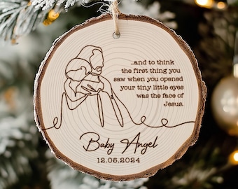 Personalized Baby Loss Ornament, Baby of Jesus, Stillbirth Keepsake, Baby Memorial Gift, Sympathy Gift Ornament, Safe in the Arms of Jesus