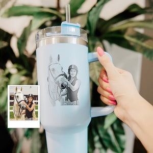 Custom Christmas Gifts for Horse Lovers, Personalized Horse Girl 40oz Tumbler, Horse Riding Gift, Horse Jockey Gift for Her