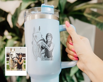 Custom Christmas Gifts for Horse Lovers, Personalized Horse Girl 40oz Tumbler, Horse Riding Gift, Horse Jockey Gift for Her