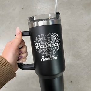 Personalized Radiology Tech Tumbler 40oz With Handle, Custom X-Ray Tech Tumbler, Gift For Radiologist, Rad Tech Week Gift, Radiology Gift