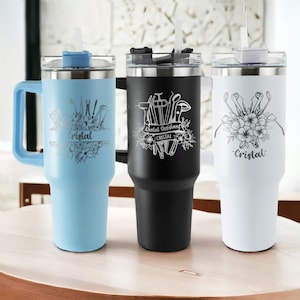 Engraved Dental Hygiene 40oz Tumbler With Handle, Personalized Tumbler With Lid and Straw For Dentist, Dental Assistant Gifts
