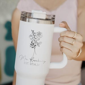 Custom Unique Wedding Gift for Bride - Personalized Mrs Engagement 40oz Tumbler, Wedding Gift for Bride to Be, Bridal Shower Gift