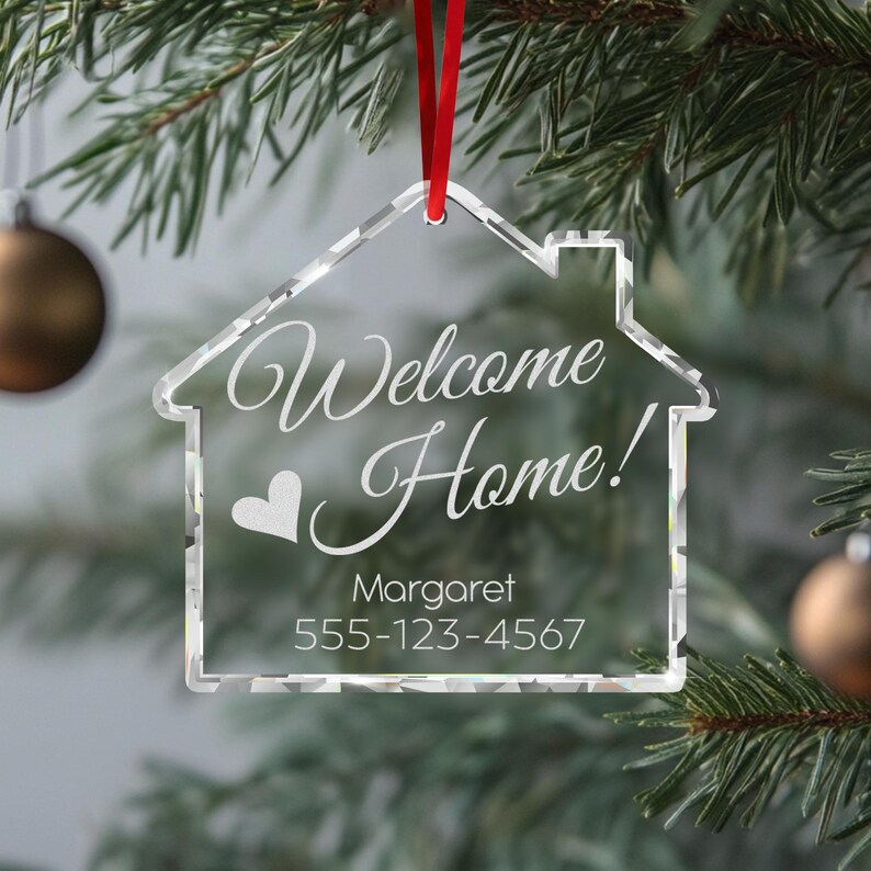 Personalized Housewarming Ornament Gift, Home Glass Ornament