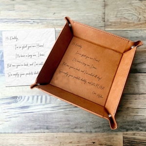 Personalized Handwriting Valet Tray Engraved - Custom Catchall Tray Gifts for Dad from Kids