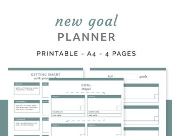 Goal Planner | Goal Printable, Goal Tracker, Goal Setting, Goal Planning Kit, Goals Worksheet