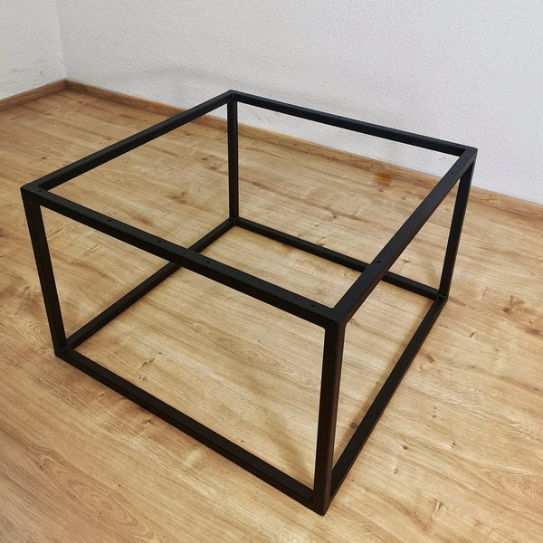 Tischgestell Tischwürfel Stahl schwarz | 80 x 80 cm | Industrial Design | Made in Germany - Bullwood®