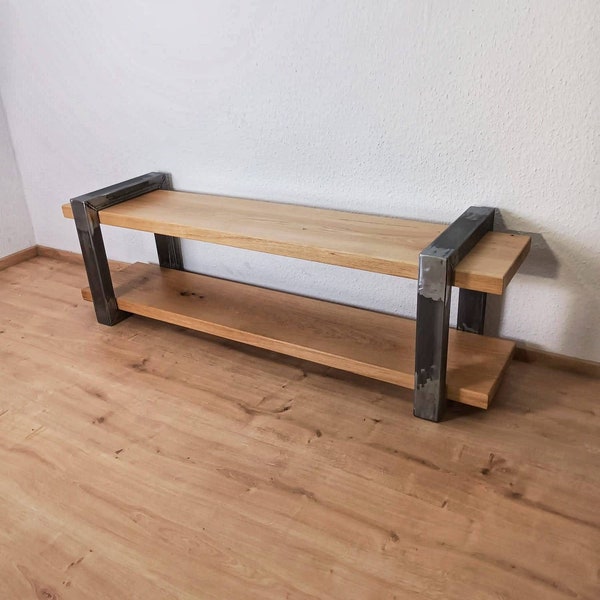 Sideboard console table shelf solid oak wood || Industrial design || "Model Boomer" Made in Germany - Bullwood®