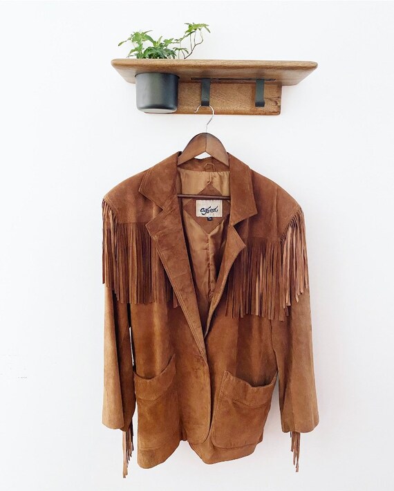 Tan suede fringe vintage jacket