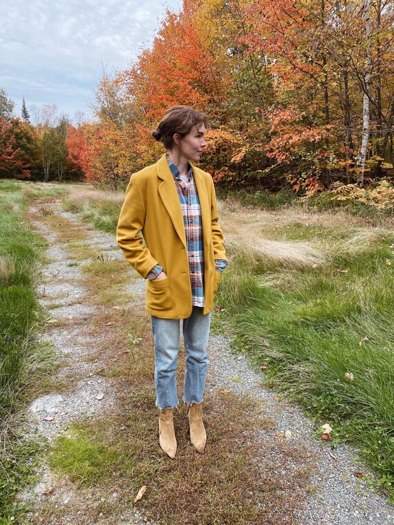Mustard colour soft blazer