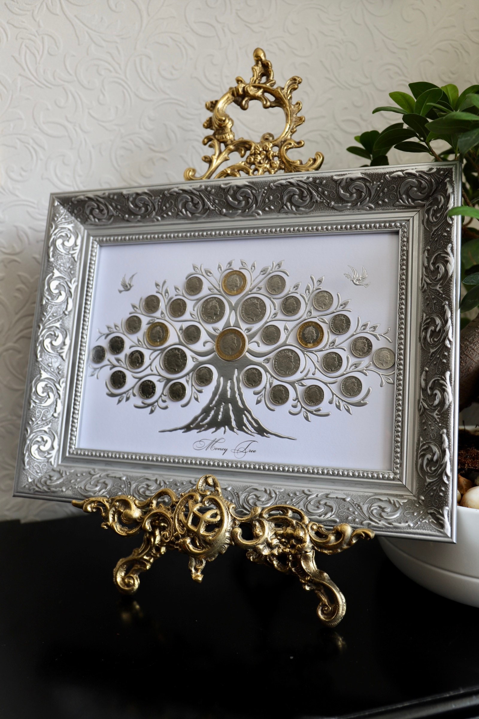 Painting Money tree "Silver" coins of England