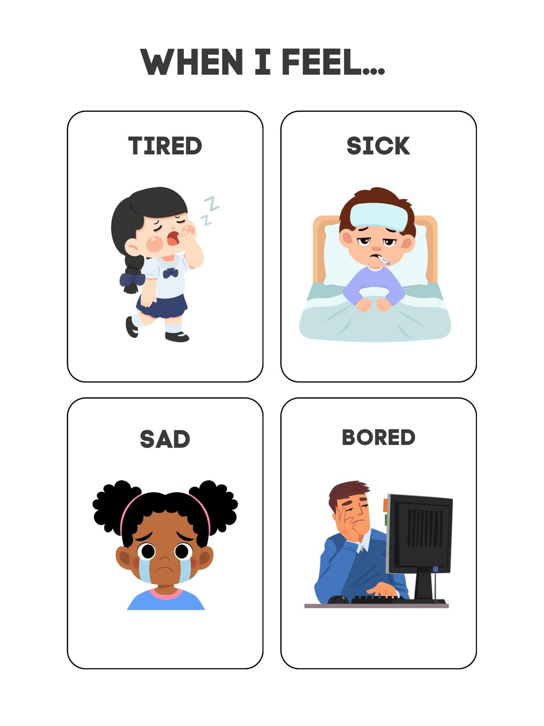 Upset Visual Emotion and Coping Skill Visual Aids - Etsy