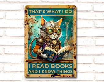 Metal Cat Sign Gift, Tin Sign, Cats and Wine Metal Poster, Bar Sign