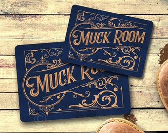 Vintage Style Muck Room Sign: Rustic Metal House Decor