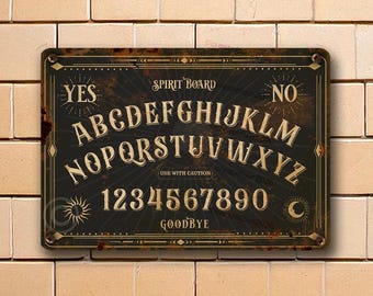 Vintage Style Spirit Board, Halloween Prop, Metal Victorian Style talking board, Hainted House decor