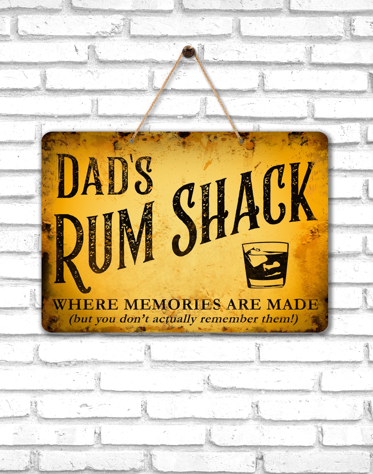 Rum Bar Tin Sign Personalised Rum Shack Metal Rusty Look Etsy