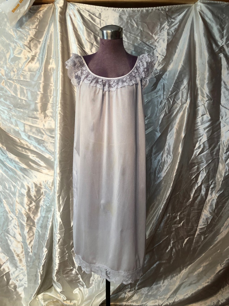 Katz Vintage Nightgown / Lingerie Light Purple with Lace | Etsy