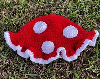 Mushroom Bucket hat, Bucket hat, Red Mushroom Hat