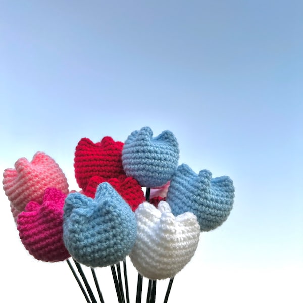 Crochet tulips, tulips, bouquet of tulips