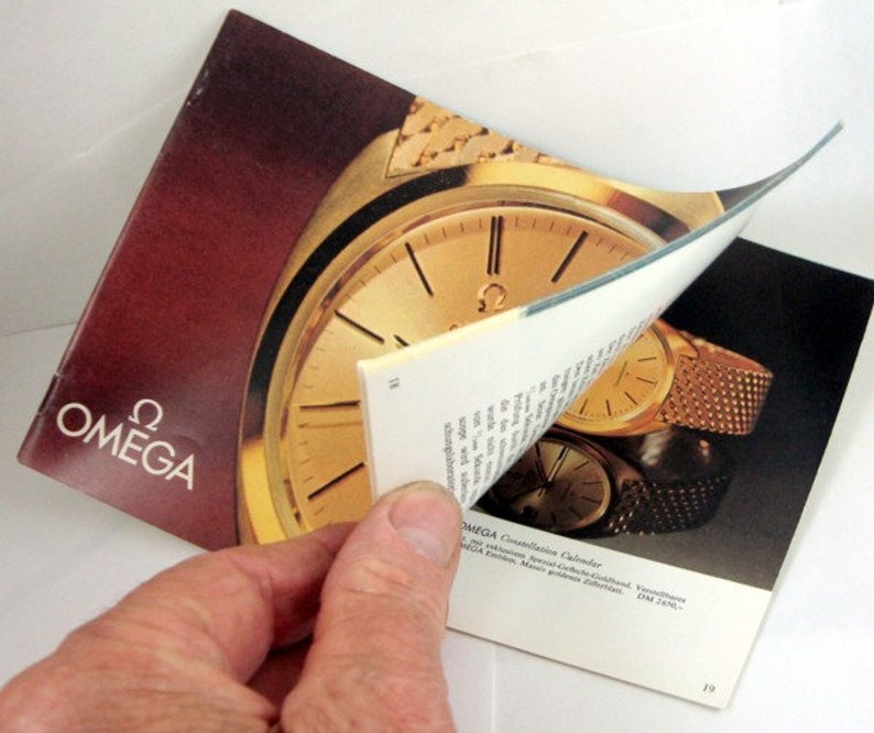OMEGA Brochure 18k GOLD Models Identification Circa Germany Etsy