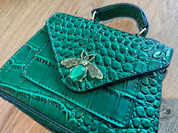 Ring Clutch - Emerald Green Fur