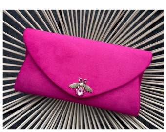 Handtasje. Roze avondtasje. Envelop clutch tas. Fluwelen clutchtasje. Portemonnee tas. Suède clutch. Avondtasje voor dames. Roze clutchtasje