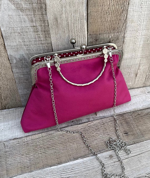 Pink Evening Bag. Vintage Clutch Bag. Evening Bag. Formal Handbag. Pink Handbag. Pink Clutch. Crossbody Bag for Women