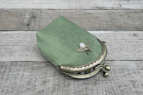 Sage Green Clutch. Vintage Evening Bag. Green Handbag. Crossbody