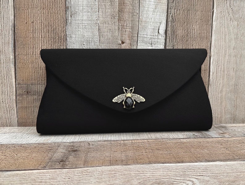 Black clutch. Evening bag. Velvet clutch bag. Purse bag. Wedding clutch. Velvet handbag. Clutch bag. Prom bag. Black evening bag zdjęcie 2