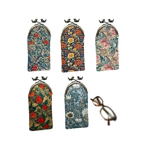 Vintage Floral Woven Tapestry Glasses Case with Kiss Lock Closure Signare Tapestry Kiss lock Glasses Case for Women Eyeglass  main image 2