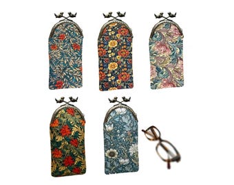 Etui na okulary z zapięciem Kiss Lock. Etui na okulary vintage. Miękkie etui na okulary. Etui na okulary dla kobiet.