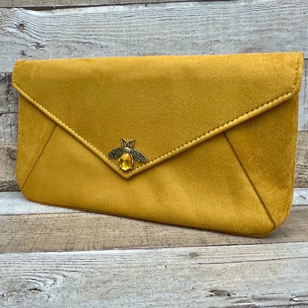 Suede clutch bag. Envelope clutch bag. Evening bag. Clutch bag for women. Yellow purse clutch. Yellow clutch bag