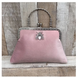 Pochette rose. Sac de soirée rose poudré. Pochette en velours. Sac à main. Sac de soirée pour femme. Pochette. sac à main vintage