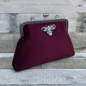 Sac de soirée bordeaux. Pochette en velours. Sac à main. Sac de soirée pour femme. Pochette bordeaux. sac à main vintage pour femme.