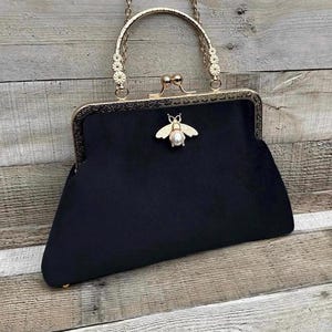 Schwarze Clutch Tasche.  Schwarze Abendtasche. Samt-Clutch-Tasche. Handtasche Tasche. Abendtasche für Damen. Clutch Handtasche. Vintage Handtasche