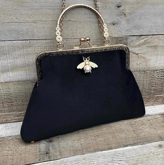 Schwarze Clutch Schwarze Samt-Clutch-Tasche